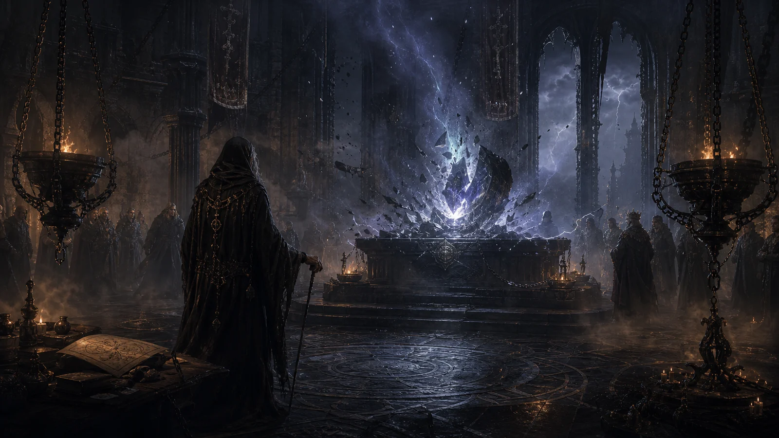 Le rituel de Caphras dans la chambre d'invocation du Château de Cron
